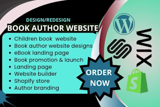 design book author website online course, ebook website, sales landing page