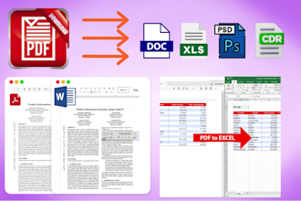 convert your PDF to word, excel, photoshop and coraldraw