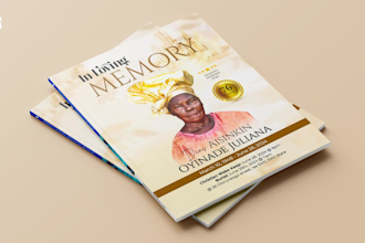 design a beautiful, custom funeral program or obituary