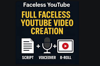 create complete faceless youtube videos with script, voiceover and editing