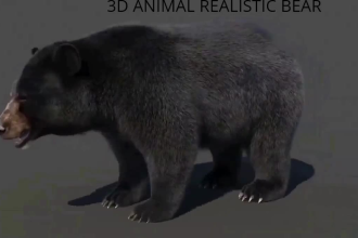 3d animal animation 3d animal model realistic fur xgen or groom hair and rig