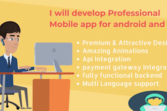 create professional android and ios app using flutter with admin panel