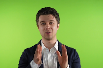be your male spokesperson on green screen