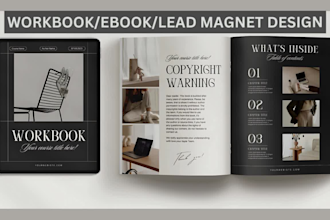 create workbook, worksheet or ebook design for business, course, and self help