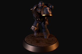 model 3d warhammer 40k, articulated figure, 3d miniature, starwars, 3d character