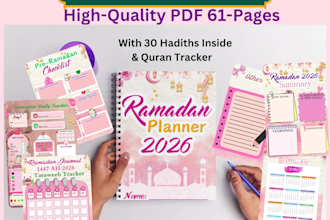 design beautiful islamic printables, planners, or canva templates for you