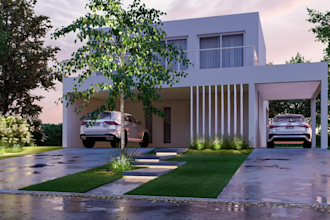 create realistic interior or exterior rendering
