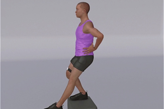 do custom realistic exercise, fitness, workout animation