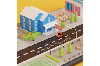 do 3d low poly illustration animation and motion graphics