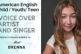 record a female child or teen voice over in american english