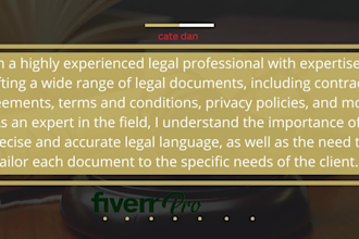draft all legal documents including contracts, privacy policy, etc