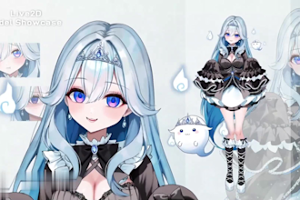 draw and rig live2d model 2d vtuber model live2d vtuber rigging commission