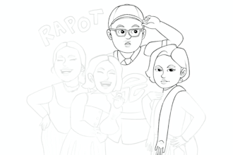 draw a custom face illustration for gift