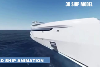 3d ship model tugboat animation yacht design 3d ship animation hull 3d rendering