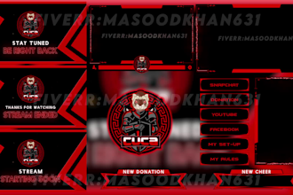 design twitch animated stream overlay, twitch overlay, stream packages