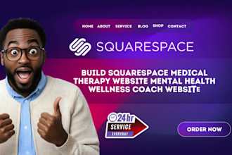 build squarespace medical therapy website mental health wellness coach website