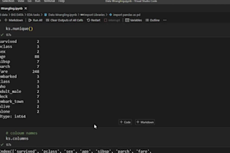 data visualization, data cleaning python using visual studio code