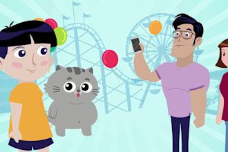 create custom 2d cartoon animation video for kids or stories
