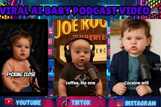 produce trending ai infant video show, toddler voice podcast