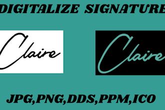 digitize and vectorize your custom handwritten signature professionally