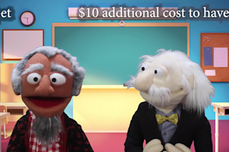 record a doctor or professor puppet video about anything