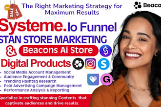 setup stan store digital products, systeme io sales funnel systeme io funnel