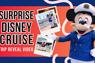 create surprise disney cruise trip reveal video
