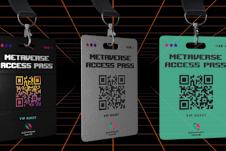 create 3d nft ticket, access pass, VIP badge