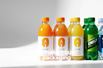 design 3d product mockups and professional beverage or juice packaging