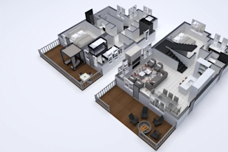 create 3d floor plan rendering sketchup
