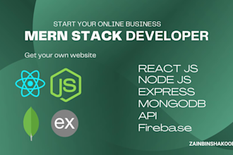 your mern stack developer or react website front end developer