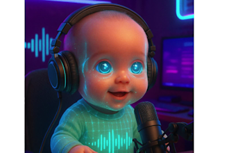 produce a custom ai baby podcast with voice and script