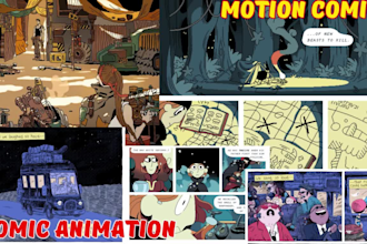 create motion comic animation for manga comic book youtube music video