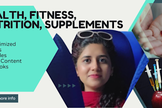 write SEO health, fitness, supplements and nutrition articles