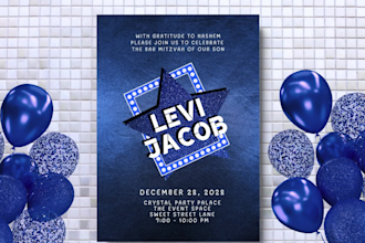 create mitzvah website invitation layout