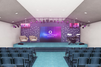 design church interior with animations