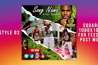 create a awesome music video promo video for instagram post,feed ig tv etc