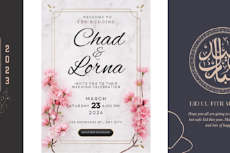 design invitation, wedding, birthday and greeting card etc