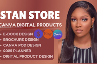 create canva template design ebook mockup, stan store and etsy digital product