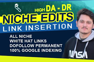 do top quality link insertion niche edit, guest post SEO backlinks