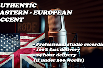 record an english voice over eastern european accent