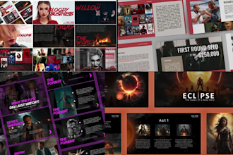 design film pitch deck presentation, movie poster, tv shows, tv series, lookbook