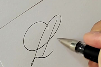 create an initial signature design with a tracing paper for your practice