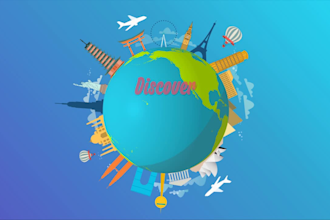 make world travel logo animation video