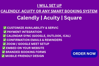 acuity scheduling, square, calendly appointment booking website