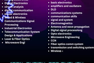 do telecommunication and electronics assignment and projects