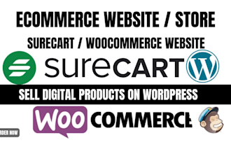 build automated ecommerce website store with surecart woocommerce on wordpress