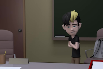 create 3d character animation, modeling, cartoon music video, cartoon animation
