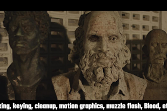 vfx compositing, greenscreen keying, cleanups, motion graphics