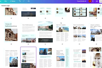 design canva summer travel planner, itinerary PDF or travel ebook guide